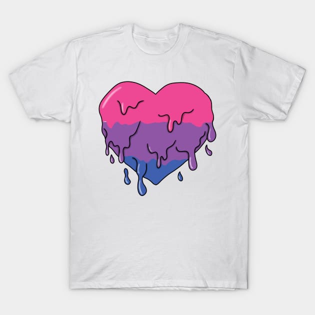 Melting bisexual heart T-Shirt by Becky-Marie